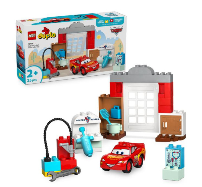 LEGO Конструктор LEGO DUPLO Disney та Pixar Тачки Візит МакКвіна в гараж Дока (10456)