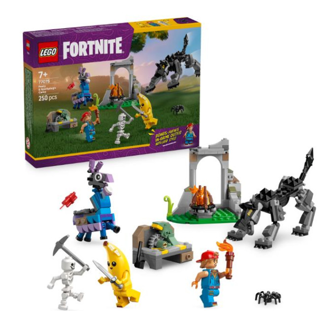 LEGO Конструктор LEGO Fortnite Табір Peely та Sparkplug (77075)