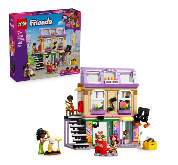 LEGO Конструктор LEGO Friends Музичний магазин та квартира (42653)