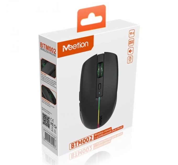 Meetion Мишка Meetion BTM002 Wireless/Bluetooth Black (MT-BTM002-A)