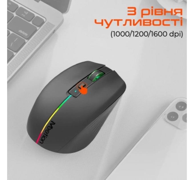 Meetion Мишка Meetion BTM002 Wireless/Bluetooth Black (MT-BTM002-A)