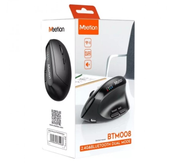 Meetion Мишка Meetion BTM008 Wireless/Bluetooth Black (MT-BTM008-A)