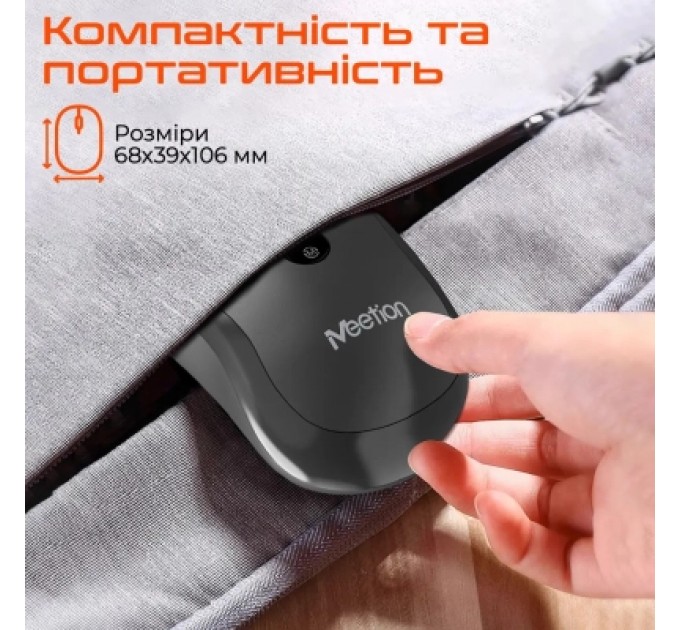 Meetion Мишка Meetion BTM185 Bluetooth/Wireless Black (MT-BTM185-A)