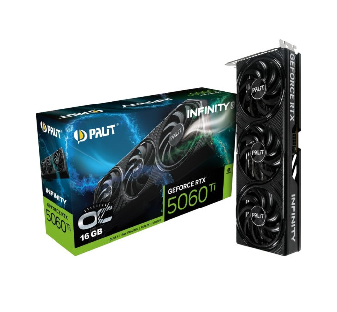 Palit Відеокарта GF RTX 5060 Ti 16GB GDDR7 Infinity 3 OC Palit (NE7506TS19T1-GB2061S)