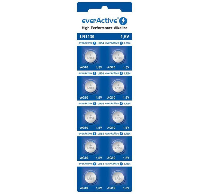 everActive Батарейка everActive LR1130/LR54/(A)G10 BL 10шт