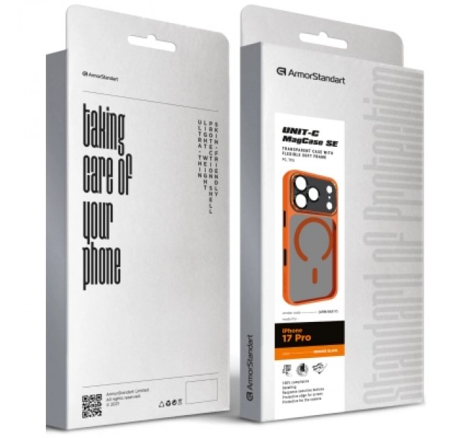 Armorstandart Чохол до мобільного телефона Armorstandart Unit-C MagCase SE Apple iPhone 17 Pro Orange Black (ARM86317)