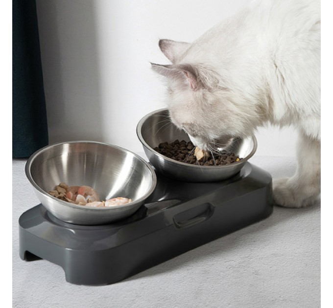 Lapka Посуд для котів Lapka Годівниця подвійна з металевими мисками (LPK-27)