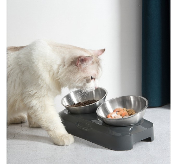 Lapka Посуд для котів Lapka Годівниця подвійна з металевими мисками (LPK-27)
