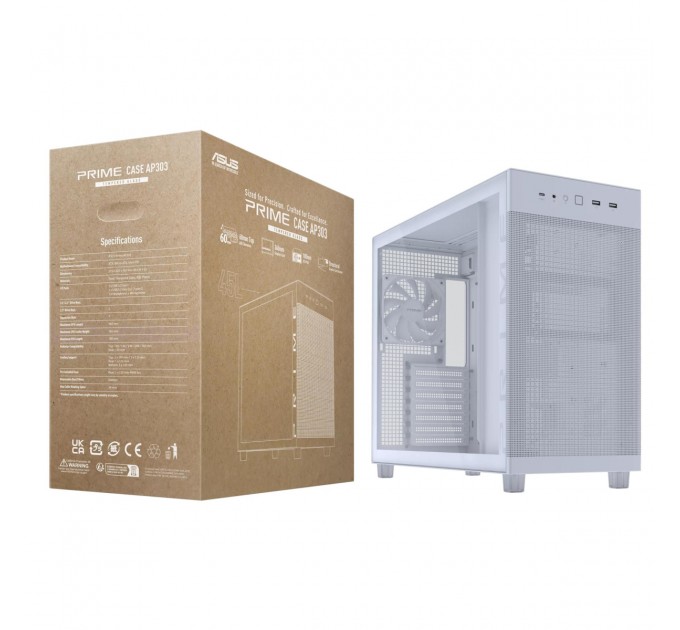 ASUS Корпус Asus Prime AP303 TG White (90DC00V3-B39010)