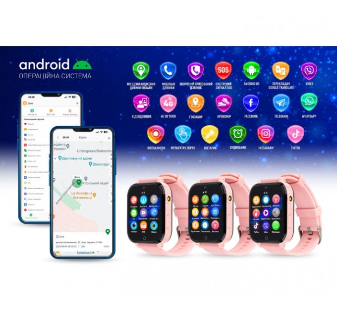 GARMIX Дитячий смарт-годинник Garmix PointPRO-300 4G/GPS/WiFi Pink