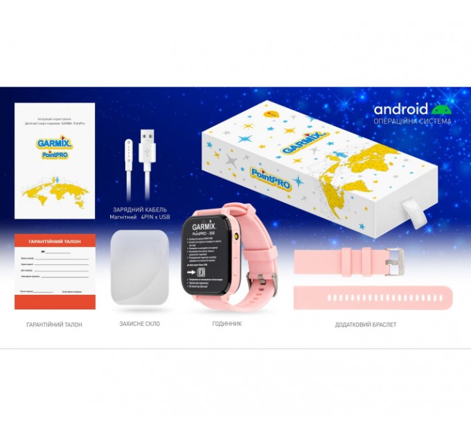 GARMIX Дитячий смарт-годинник Garmix PointPRO-300 4G/GPS/WiFi Pink