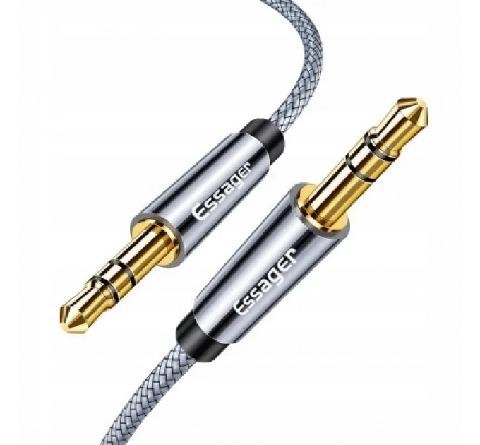 Essager Кабель мультимедійний 3.5mm M to 3.5mm M 5.0m gray Essager (EYP35-DYD0G)