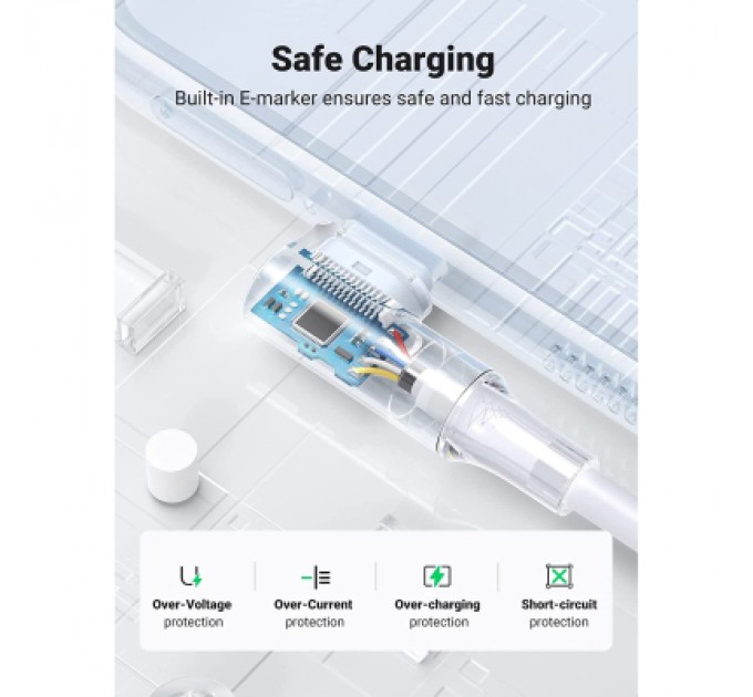 Ugreen Дата кабель USB-C to USB-C 1.0m 100W (20V/5A) 90° corner braided black Ugreen (70696)