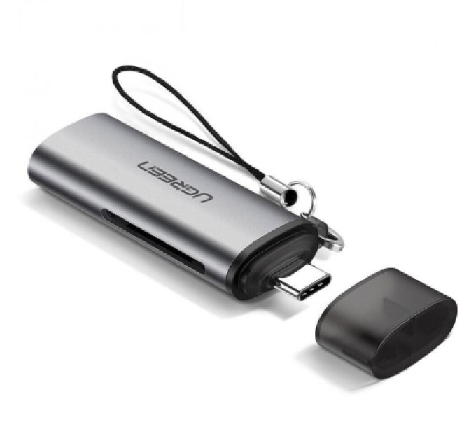 Ugreen Зчитувач флеш-карт Ugreen USB Type-C 3.1 to TF/SD CM184 Gray (50704)