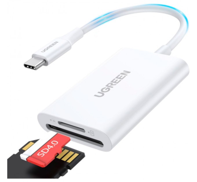 Ugreen Зчитувач флеш-карт Ugreen USB-C 3.1 to TF/SD CM265 White (35506)