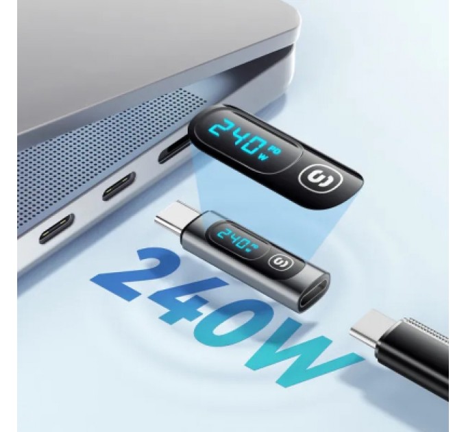 Essager Перехідник USB-C F to USB-C M digital display Essager (EZJTT-TX0G-P)