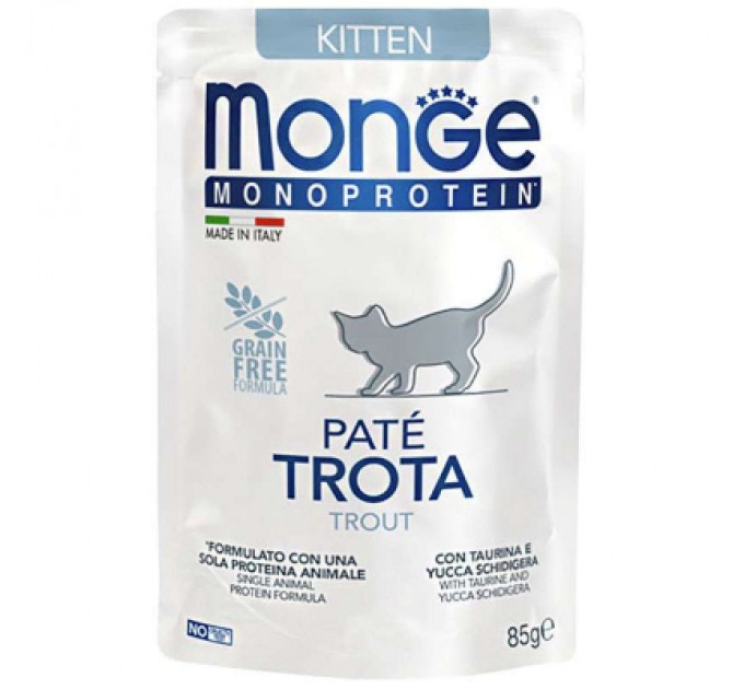 Monge Паштет для котів Monge Cat Monoprotein Kitten форель 85 г (8009470013727)