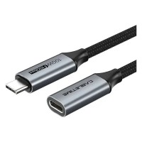 Кабель Cabletime USB Type-C - USB Type-C (M/F) PD 100W, 0.5 м, White (CU21E)