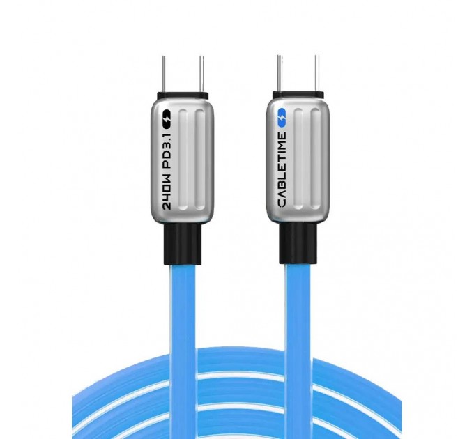 Cabletime Кабель Cabletime USB Type-C - USB Type-C (M/M) PD 240W, 1 м, Blue (CU05H)