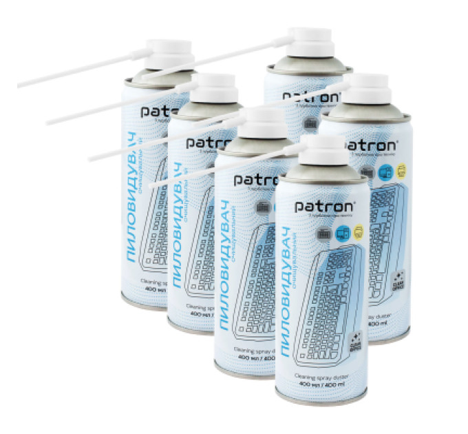 Patron Стиснене повітря для чистки spray duster 400ml*6 Patron (CS-PN-F3-020-5)
