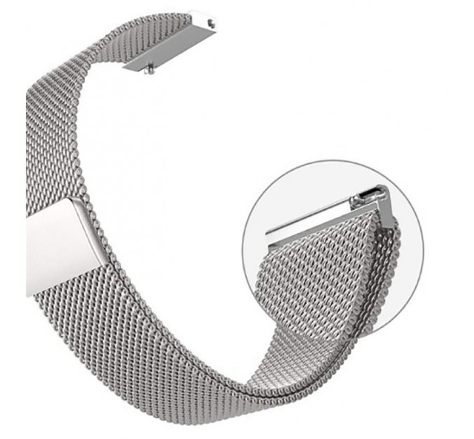 BeCover Ремінець BeCover Milanese Style для Xiaomi Amazfit Bip (20mm) Lite/Bip S Lite/GTR 42mm/GTS/TicWatch S2/TicWatch E/GTS 3/GTS 2 mini Silver (707683)