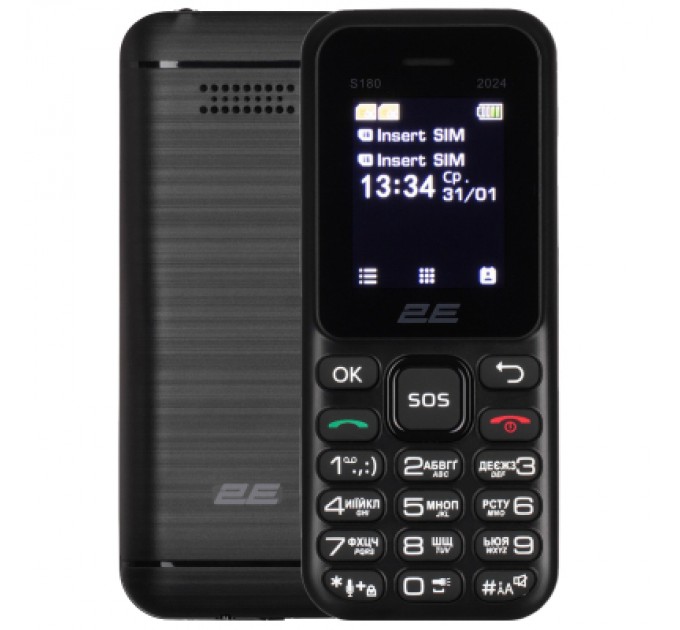 2E Мобільний телефон 2E S180 2024 Black (694743653885)