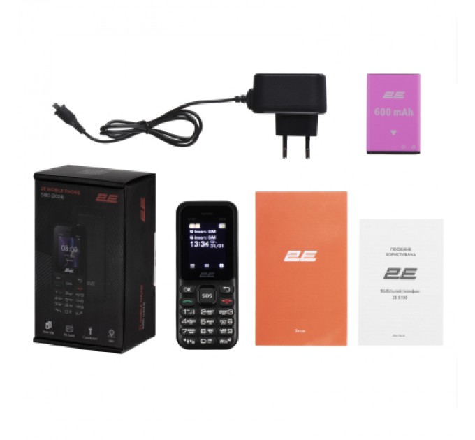2E Мобільний телефон 2E S180 2024 Black (694743653885)