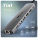 AXAGON Хаб концентратор AXAGON HMC-7HX2 USB-C 5Gbps DUAL 4K DISPLAY 7in1 hub, Grey
