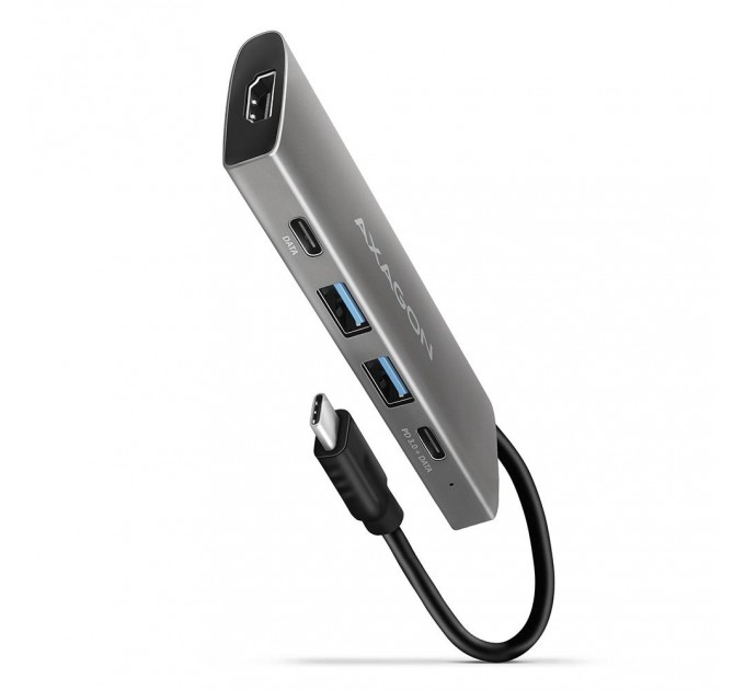 AXAGON Хаб концентратор AXAGON HMC-5G2 USB-C 10Gbps SPEEDSTER 5in1 hub (rev2.0), Grey