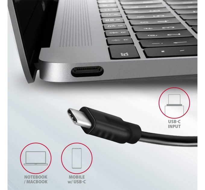 AXAGON Хаб концентратор AXAGON HMC-5G2 USB-C 10Gbps SPEEDSTER 5in1 hub (rev2.0), Grey