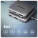 AXAGON Хаб концентратор AXAGON HMC-5HL USB-C 5Gbps SuperSpeed 5in1 hub, Grey