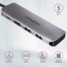 AXAGON Хаб концентратор AXAGON HMC-5 SuperSpeed USB-C COMBO 5in1 hub, Grey