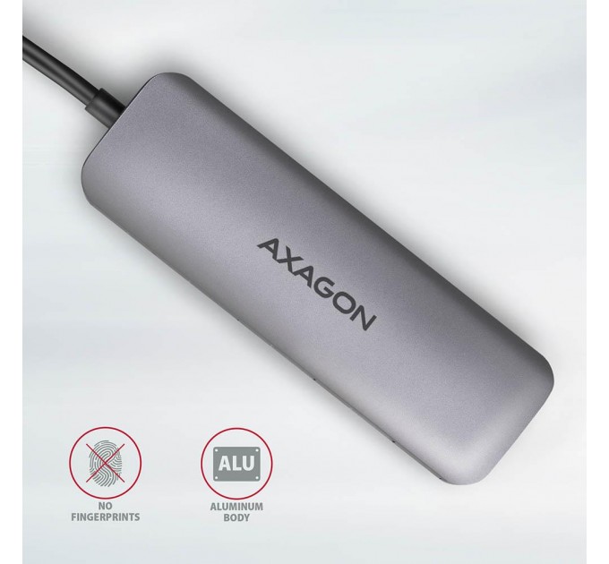 AXAGON Хаб концентратор AXAGON HMC-5 SuperSpeed USB-C COMBO 5in1 hub, Grey