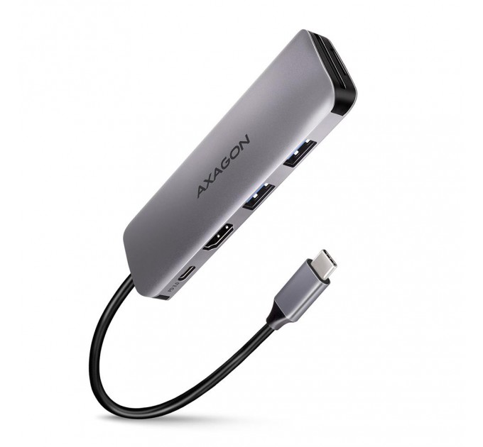 AXAGON Хаб концентратор AXAGON HMC-5 SuperSpeed USB-C COMBO 5in1 hub, Grey