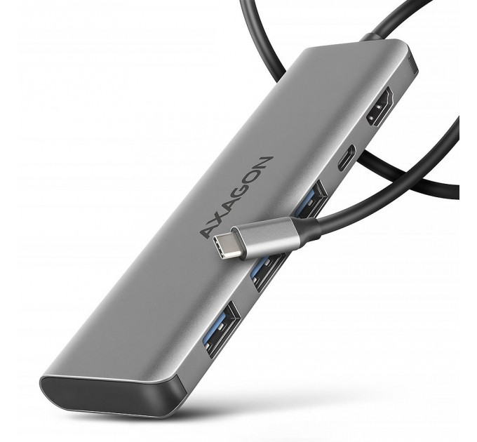 AXAGON Хаб концентратор AXAGON HMC-5H USB-C 5Gbps 5in1 hub, Grey