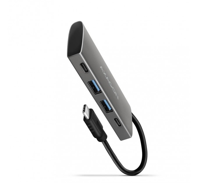 AXAGON Хаб концентратор  AXAGON HMC-4G2 SuperSpeed ​​USB-C 10 Gbps SPEEDSTER 4, Grey