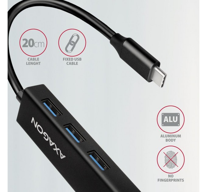 AXAGON Хаб концентратор AXAGON HMC-GL3A SuperSpeed USB-C hub + gigabit LAN