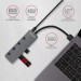 AXAGON Хаб AXAGON HUE-MSA SuperSpeed USB-A SWITCH hub w. CHARGING function, 20cm USB-A cable, Silver