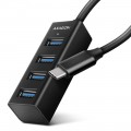 AXAGON Хаб AXAGON HUE-M1C SuperSpeed USB-C MINI hub, 20cm USB-C cable, Black