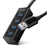 Хаб AXAGON HUE-M1A SuperSpeed USB-A MINI hub, USB-A cable 20 cm, Black
