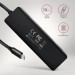 AXAGON Хаб AXAGON HUE-C1C USB-C 5Gbps TRAVEL hub, 20cm Type-C cable, Black