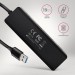 AXAGON Хаб AXAGON HUE-C1A USB-A 5Gbps TRAVEL hub,  20cm Type-A cable, Black