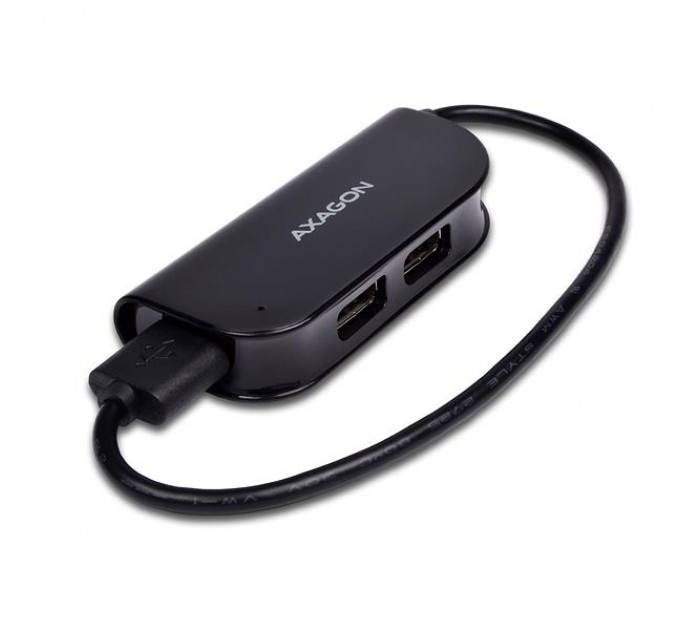 AXAGON Хаб AXAGON HUE-X4B USB READY hub, 20 cm USB-A cable, Black