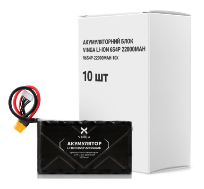 Vinga Акумуляторний блок Vinga Li-Ion 6S4P 22000mAh коробка 10 штук (V6S4P-22000MAH-10X)