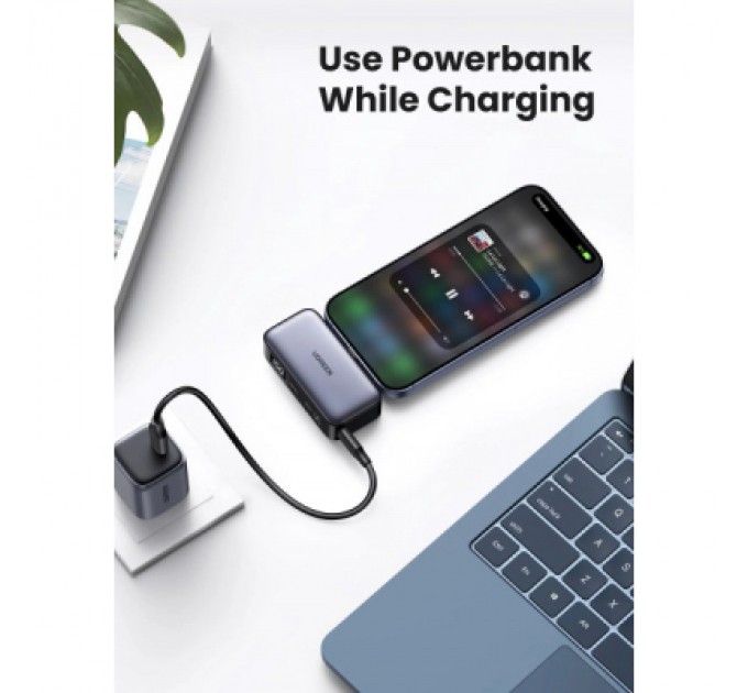 Ugreen Батарея універсальна Ugreen 5000mAh 22,5W USB-C In/Out, with build-in Type-C connector (PB503) (35338)