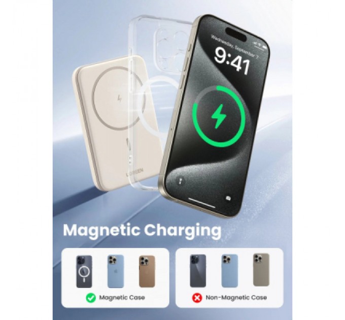 Ugreen Батарея універсальна Ugreen 5000 mAh 15W Magnetic Wireless USB-C In/Out (PB560) (25207)