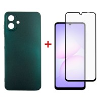 Чохол до мобільного телефона Dengos Soft Kit for Samsung Galaxy A07 case + glass Green (DG-KM-166)
