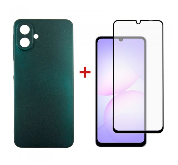 Dengos Чохол до мобільного телефона Dengos Soft Kit for Samsung Galaxy A07 case + glass Green (DG-KM-166)