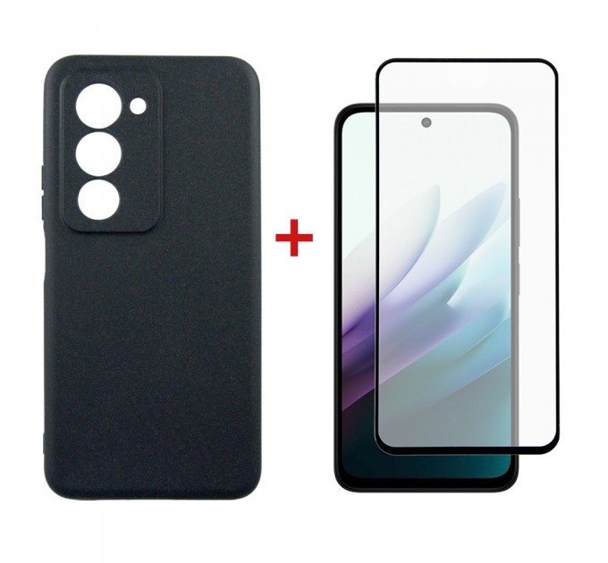 Dengos Чохол до мобільного телефона Dengos Carbon Kit for Xiaomi Redmi 15 4G case + glass Black (DG-KM-163)