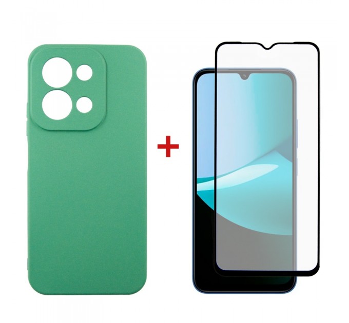Dengos Чохол до мобільного телефона Dengos Soft Kit for Xiaomi Redmi 15C case + glass Mint (DG-KM-167)